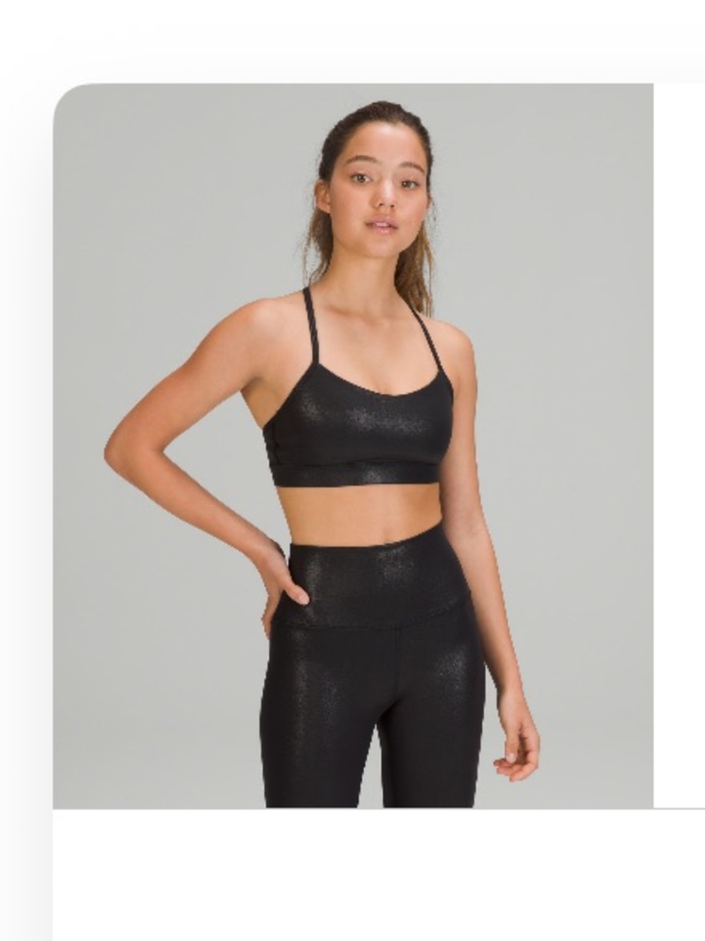Lululemon Nulu Flow Bra in Black Shine - Size 4